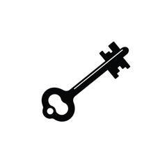 Simple Black and White Vintage Key Icon