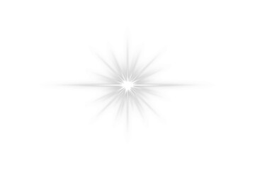White glowing light with lens flare effect. Starlight shine glow isolated on transparent background. Shining sun. Sparkle flash light special effect. Bright Light flare. Glitter design elements. PNG