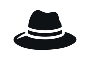 black hat vector illustration, detective hat vector