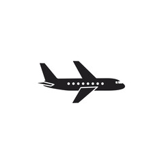 Simple Black Airplane Icon Air Travel Flight Journey Transportation