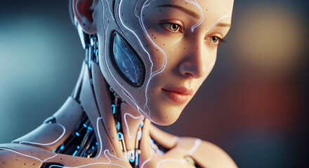 Futuristic Female Cyborg Portrait
