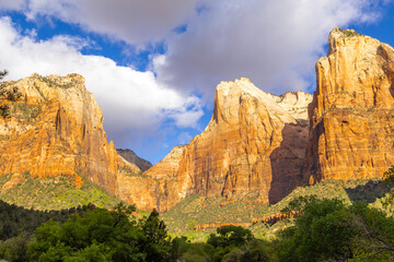 Various views from The Court of the Patriarchs section of Zion National Park in Utah