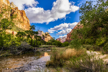 Various views from The Court of the Patriarchs section of Zion National Park in Utah