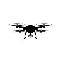 "Silhouette of a Drone with Camera"