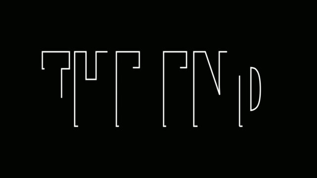 glowing The End text animation with a stylish stroke effect created. Perfect for engaging posts, ads, and social media content. the end glowing word text effect, editable neon light text style. 4k