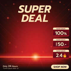 Super Deal Red Grid Promo Banner