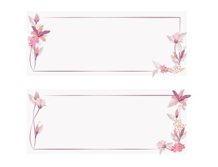 pattern floral frame and foliage on transparency background