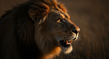 Naklejka premium Lion Profile Portrait