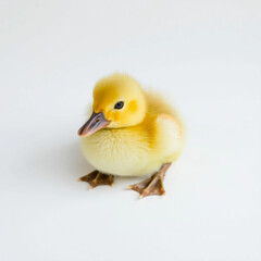 Cute baby duckling with yellow flower on its head Cute baby duckling with yellow flower on its head