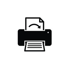 Printer Icon with Paper and Arrow