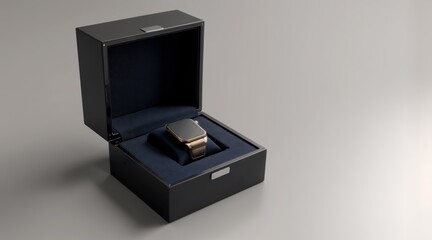 Black velvet watch box with luxury design and clean background

