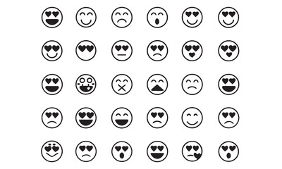 smiling faces collection vector