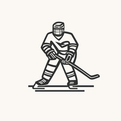 Fototapeta premium Minimalist Hockey Player Icon