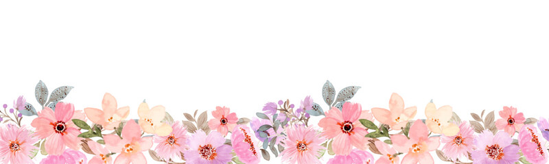 Watercolor flowers background vector for design.