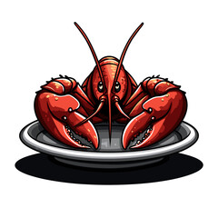 Illustration of a Lobster Ready to Eat