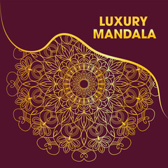 Luxury Golden Mandala Design in frame 