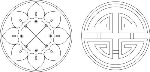 sketch vector illustration silhouette design ornament decoration pattern rosette mandala classic vintage abstract modern 