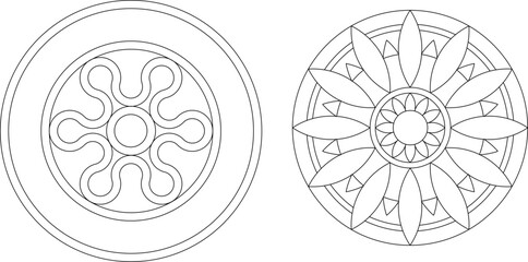 sketch vector illustration silhouette design ornament decoration pattern rosette mandala classic vintage