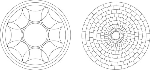 sketch vector illustration silhouette design ornament decoration pattern rosette mandala classic vintage abstract modern