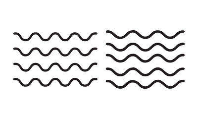 Abstract Wavy Lines and Wave Icons, water, river and sea symbol icon set
