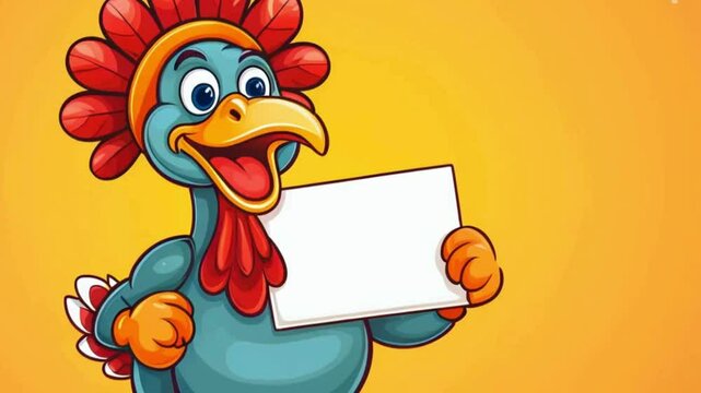 turkey with blank sign
