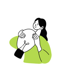 office people concept. Employees working in team, isolated set of people dealing with project tasks. Vector business people showing ideas on presentation, brainstorming and thinking on solution of com