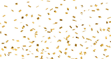 Golden confetti falling against a black background creating a festive and celebratory scene