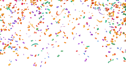 Abstract colorful confetti falling down against a black background in a pixelated style effect