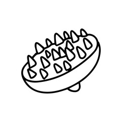 Outlne skincare or makeup element stock. Various makeup products and cosmetics on a white background. Vector illustration