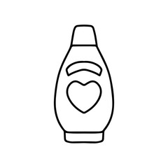 Outlne skincare or makeup element stock. Various makeup products and cosmetics on a white background. Vector illustration