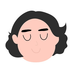 Man and woman head cartoon illustration character.Collection of portraits of happy men and women of different ages and races. Vector illustration in flat style