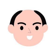 Man and woman head cartoon illustration character.Collection of portraits of happy men and women of different ages and races. Vector illustration in flat style