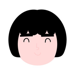 Man and woman head cartoon illustration character.Collection of portraits of happy men and women of different ages and races. Vector illustration in flat style