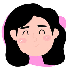 Cute head avatar woman and man character. emoticon human design