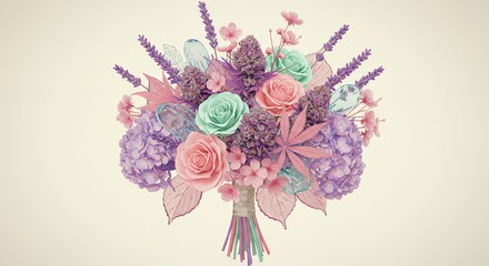 Floral bouquet with rose and lavender