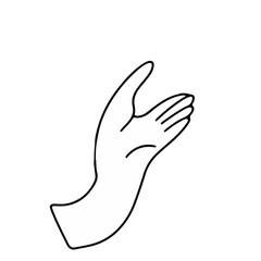 hand gesture icon. Outline black color hand poses vector collection