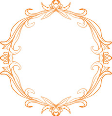 Ornament Border gold Invitation 1