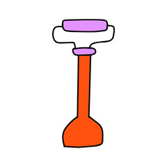 Outlne skincare or makeup element stock. Various makeup products and cosmetics on a white background. Vector illustration