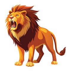 Cute cartoon lion head vector illustration isolated on white