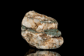 Green chlorite mineral on quartz stone