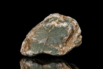Green chlorite mineral cover on quartz stone
