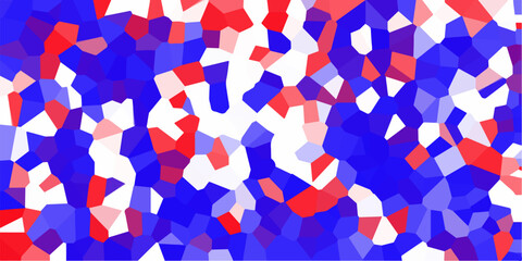 Abstract geometric background with a mosaic design featuring blue white and red colors