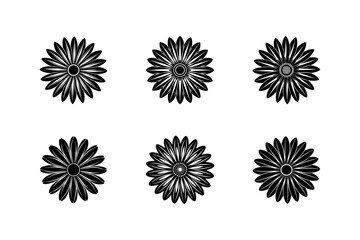 design a simple vector silhouette of a daisy