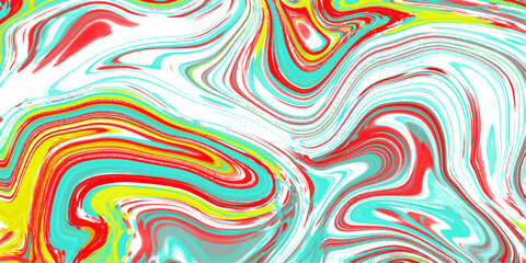 Fototapeta premium Abstract swirling colors in red yellow and teal creating a unique background design