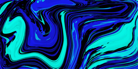 Abstract swirls of blue and teal colors creating a flowing fluid art texture