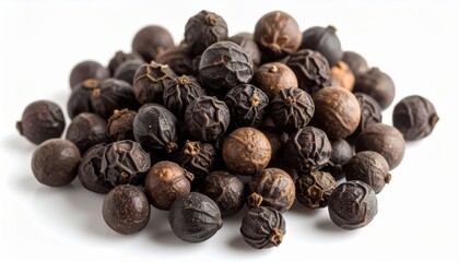 Obraz premium Pile Of Dark Brown Peppercorns On White Background