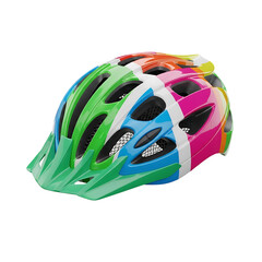 Fototapeta premium Colorful cycling helmet isolated on transparent background