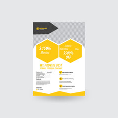 a bundle of  different colors a4 flyer template, modern business flyer template, abstract business flyer and creative design with yellow color.