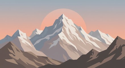 Mountain Range at Sunset