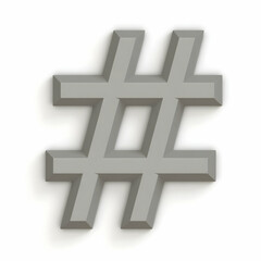 Obraz premium Hashtag Symbol Isolated on White Background in Gray